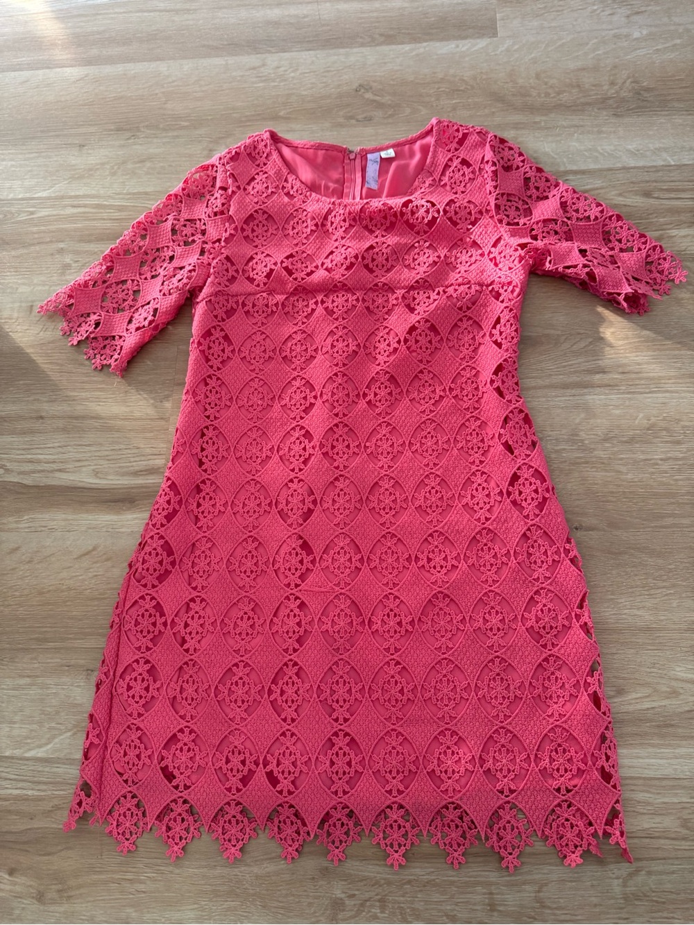 Francesca's Collections Alya Coral Lace Overlay Dress